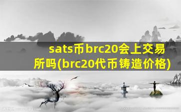 sats币brc20会上交易所吗(brc20代币铸造价格)