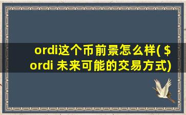 ordi这个币前景怎么样( $ordi 未来可能的交易方式)