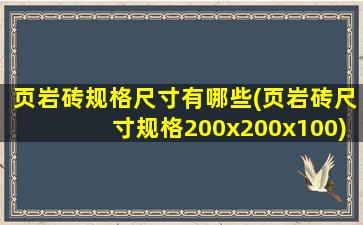页岩砖规格尺寸有哪些(页岩砖尺寸规格200x200x100)