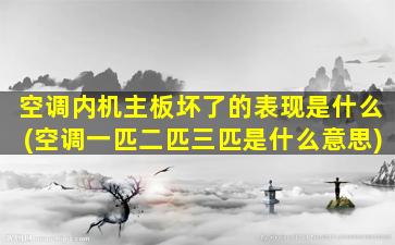 空调内机主板坏了的表现是什么(空调一匹二匹三匹是什么意思)