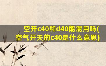 空开c40和d40能混用吗(空气开关的c40是什么意思)