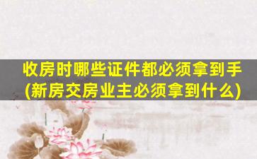 收房时哪些证件都必须拿到手(新房交房业主必须拿到什么)