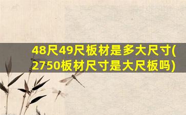 48尺49尺板材是多大尺寸(2750板材尺寸是大尺板吗)