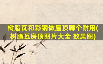 树脂瓦和彩钢做屋顶哪个耐用(树脂瓦房顶图片大全 效果图)