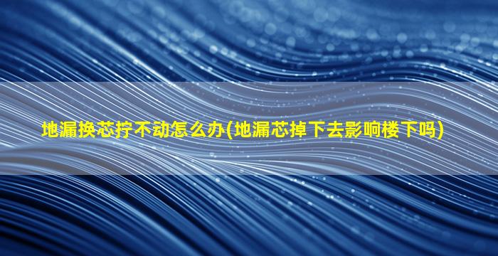 地漏换芯拧不动怎么办(地漏芯掉下去影响楼下吗)