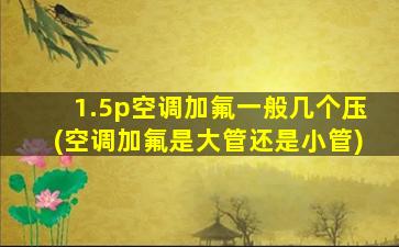 1.5p空调加氟一般几个压(空调加氟是大管还是小管)