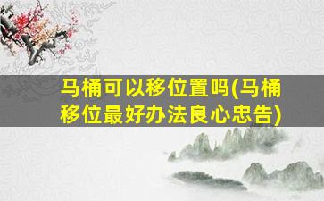 马桶可以移位置吗(马桶移位最好办法良心忠告)