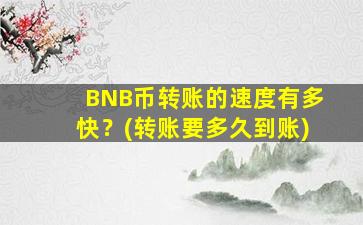 BNB币转账的速度有多快？(转账要多久到账)