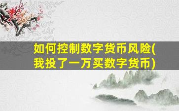 如何控制数字货币风险(我投了一万买数字货币)