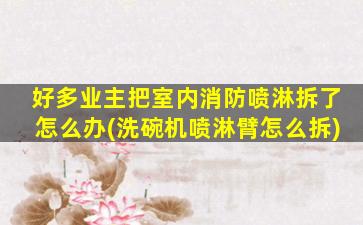 好多业主把室内消防喷淋拆了怎么办(洗碗机喷淋臂怎么拆)