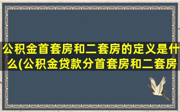 公积金首套房和二套房的定义是什么(公积金贷款分首套房和二套房吗)