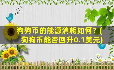 狗狗币的能源消耗如何？(狗狗币能否回升0.1美元)