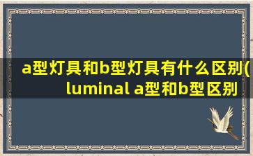 a型灯具和b型灯具有什么区别(luminal a型和b型区别)