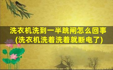洗衣机洗到一半跳闸怎么回事(洗衣机洗着洗着就断电了)