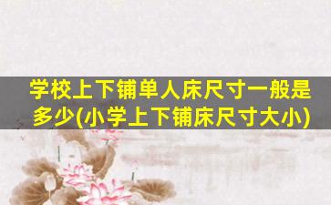 学校上下铺单人床尺寸一般是多少(小学上下铺床尺寸大小)