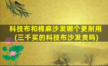科技布和棉麻沙发哪个更耐用(三千买的科技布沙发贵吗)