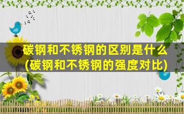 碳钢和不锈钢的区别是什么(碳钢和不锈钢的强度对比)