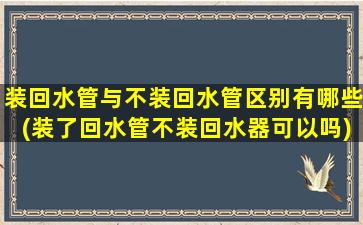装回水管与不装回水管区别有哪些(装了回水管不装回水器可以吗)