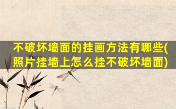 不破坏墙面的挂画方法有哪些(照片挂墙上怎么挂不破坏墙面)