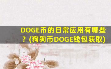DOGE币的日常应用有哪些？(狗狗币DOGE钱包获取)