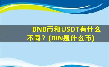 BNB币和USDT有什么不同？(BIN是什么币)