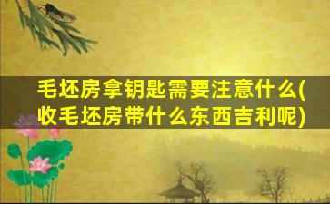 毛坯房拿钥匙需要注意什么(收毛坯房带什么东西吉利呢)