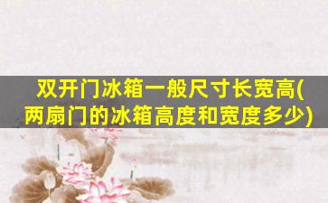 双开门冰箱一般尺寸长宽高(两扇门的冰箱高度和宽度多少)