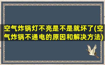 空气炸锅灯不亮是不是就坏了(空气炸锅不通电的原因和解决方法)