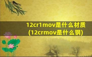 12cr1mov是什么材质(12crmov是什么钢)