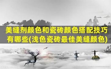 美缝剂颜色和瓷砖颜色搭配技巧有哪些(浅色瓷砖最佳美缝颜色)