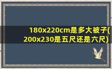 180x220cm是多大被子(200x230是五尺还是六尺)