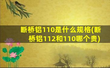断桥铝110是什么规格(断桥铝112和110哪个贵)