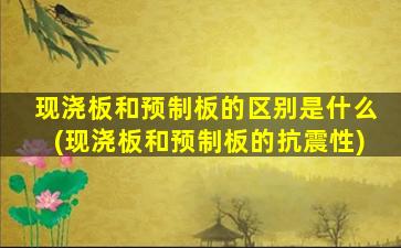现浇板和预制板的区别是什么(现浇板和预制板的抗震性)