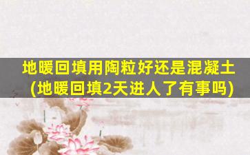地暖回填用陶粒好还是混凝土(地暖回填2天进人了有事吗)