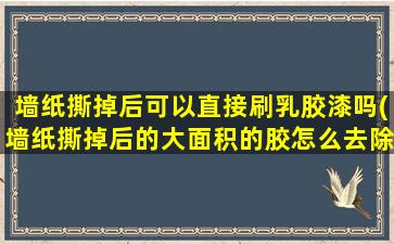 墙纸撕掉后可以直接刷乳胶漆吗(墙纸撕掉后的大面积的胶怎么去除)