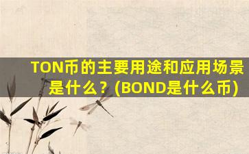 TON币的主要用途和应用场景是什么？(BOND是什么币)