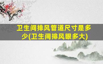 卫生间排风管道尺寸是多少(卫生间排风眼多大)