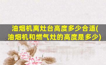 油烟机离灶台高度多少合适(油烟机和燃气灶的高度是多少)