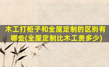 木工打柜子和全屋定制的区别有哪些(全屋定制比木工贵多少)