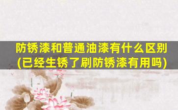 防锈漆和普通油漆有什么区别(已经生锈了刷防锈漆有用吗)