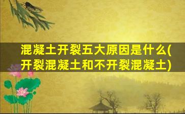 混凝土开裂五大原因是什么(开裂混凝土和不开裂混凝土)