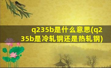 q235b是什么意思(q235b是冷轧钢还是热轧钢)