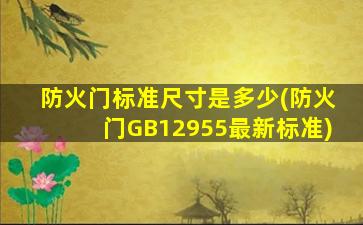 防火门标准尺寸是多少(防火门GB12955最新标准)