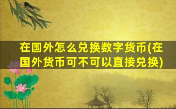 在国外怎么兑换数字货币(在国外货币可不可以直接兑换)