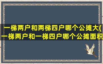 一梯两户和两梯四户哪个公摊大(一梯两户和一梯四户哪个公摊面积大)