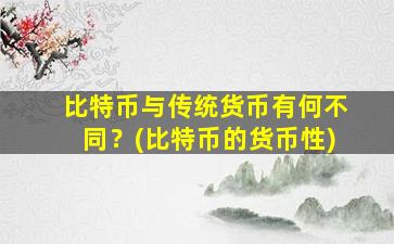 比特币与传统货币有何不同？(比特币的货币性)