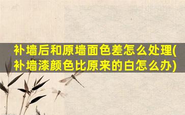补墙后和原墙面色差怎么处理(补墙漆颜色比原来的白怎么办)