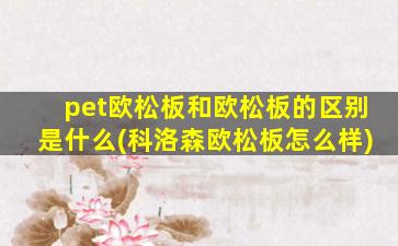pet欧松板和欧松板的区别是什么(科洛森欧松板怎么样)