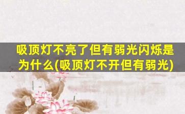吸顶灯不亮了但有弱光闪烁是为什么(吸顶灯不开但有弱光)