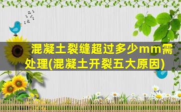 混凝土裂缝超过多少mm需处理(混凝土开裂五大原因)